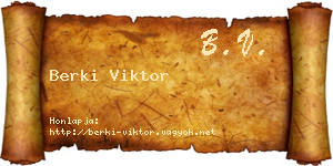 Berki Viktor névjegykártya